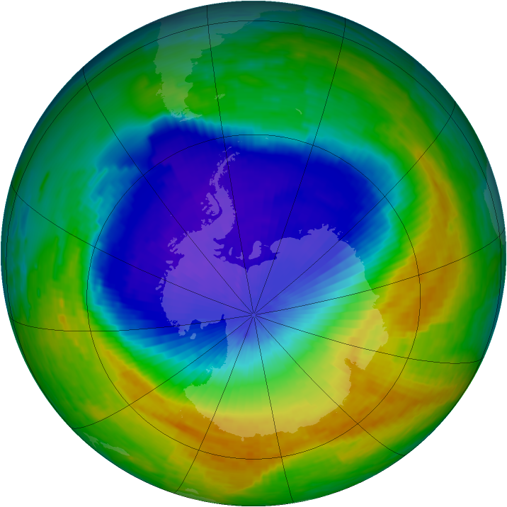 Antarctic ozone map for 04 November 1994